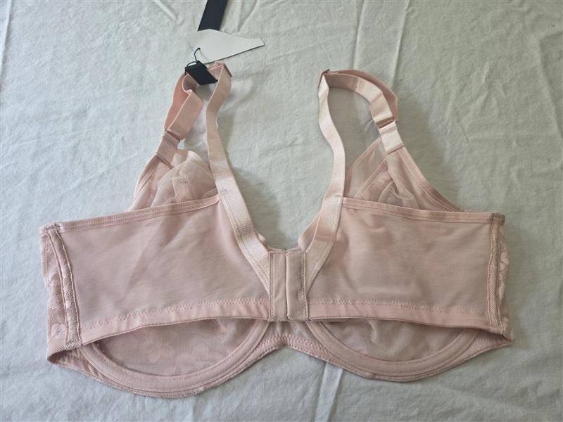 NWT Curvy Couture 38DDD Smooth Lace Unlined Pink Bra 134569
