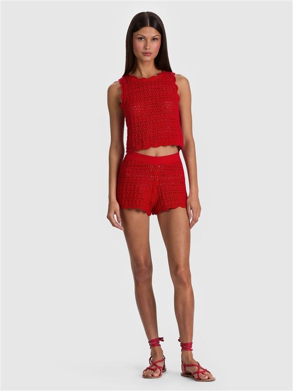 NWT Bobi Black M Crochet Watermelon Pink Cover Up Shorts 134573
