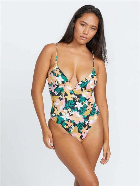 NWT Volcom XXL Had Me At Aloha V Neck 1Pc Maillot Swimsuit 134575