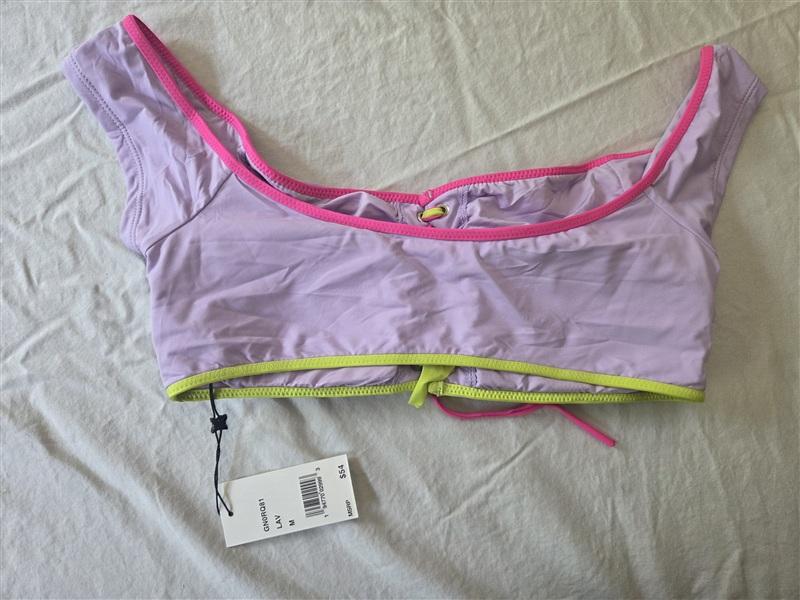 NWT BCBGeneration M Purple Lace Up Bikini Top Bottom Swimsuit 134578