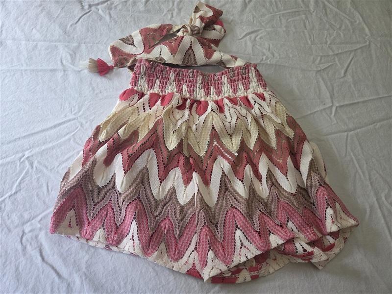 NWT Trina Turk L Palisades Crochet Shorts Chevron Tie Front 134579