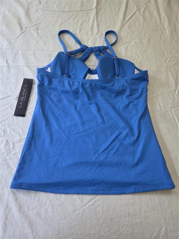 NWT La Blanca 4 High Neck Keyhole Halter Tankini Swim Top 134583