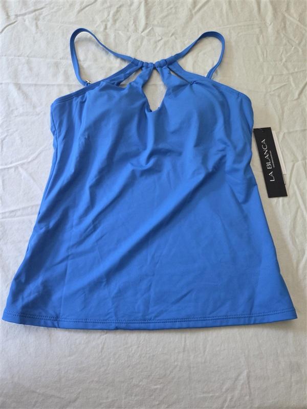 NWT La Blanca 4 High Neck Keyhole Halter Tankini Swim Top 134583