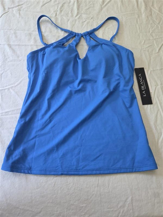 NWT La Blanca 4 High Neck Keyhole Halter Tankini Swim Top 134583