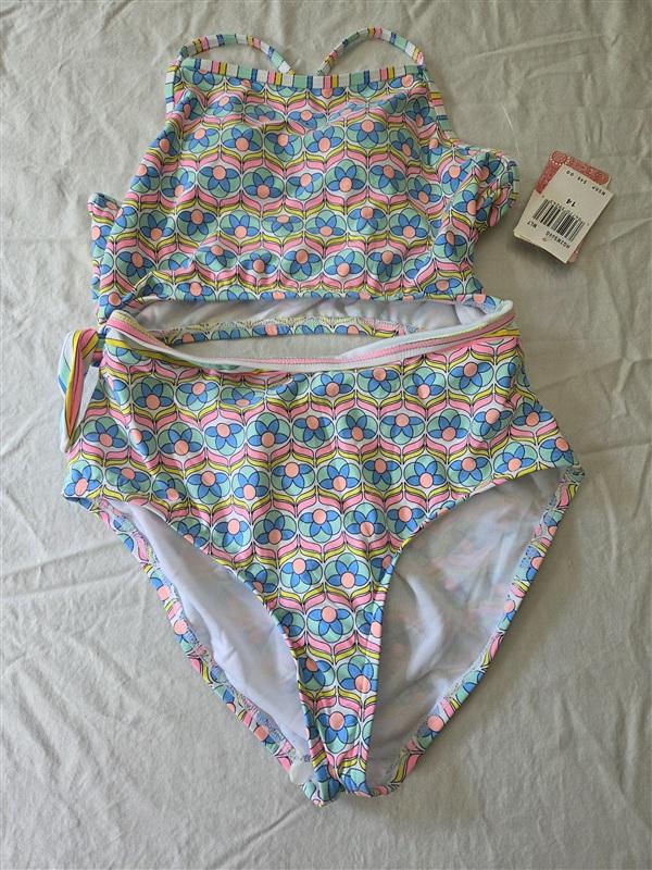 NWT Hobie 14 Girls Floral Mod Monokini 1PC Swimsuit 134586