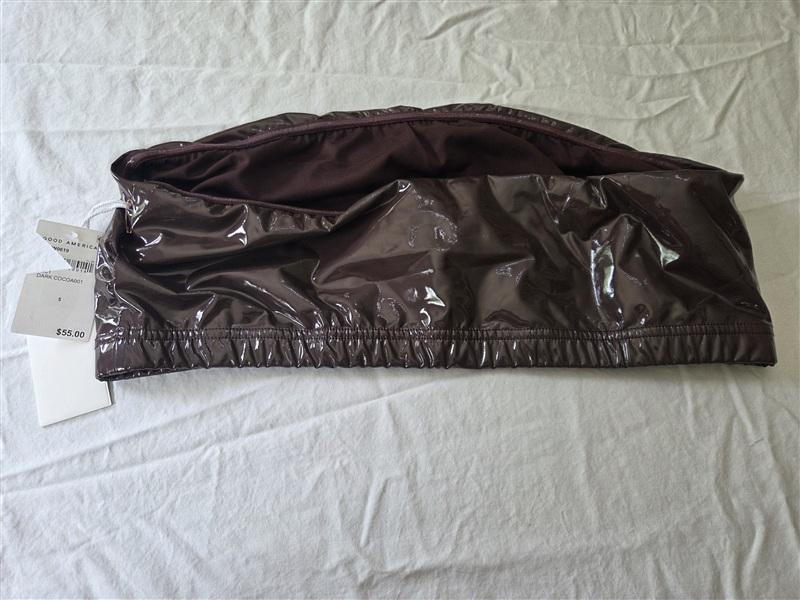 NWT Good American 2X Faux Leather Dark Chocolate Bandeau Top 134588