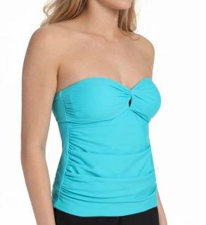 NWT Spanx Assets 10 Twist Top Tankini Swim Top Aqua 134589