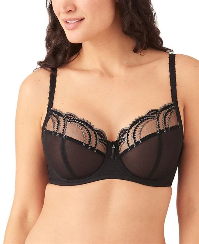 NWOT Wacoal 42DD Evocative Edge Underwire Bra 855304 Black 134592