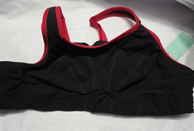 NWT Goddess 48D Synergy D6910 Black Soft Cup Sports Bra 134595