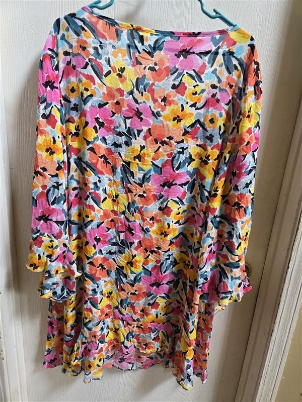 NWOT Anne Cole 14/16 Flounce Floral Flounce Swim Cover Up 134601