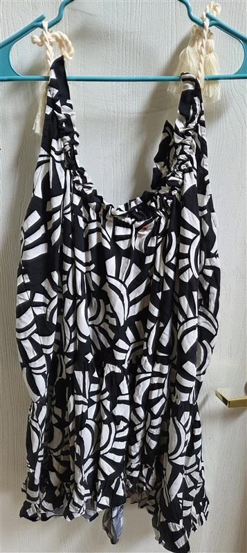 NWT Red Carter XS Black White Papyrus Dress Swim Cover Up 134603