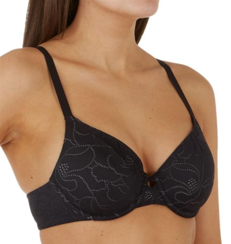 NWOT Hanes 34B Ultimate No Show Support Underwire Bra HU33 Black #134626