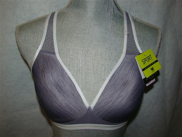 NWT Wacoal 32DD Soft Cup Racerback Wireless Sports Bra 856234 Gray #134639