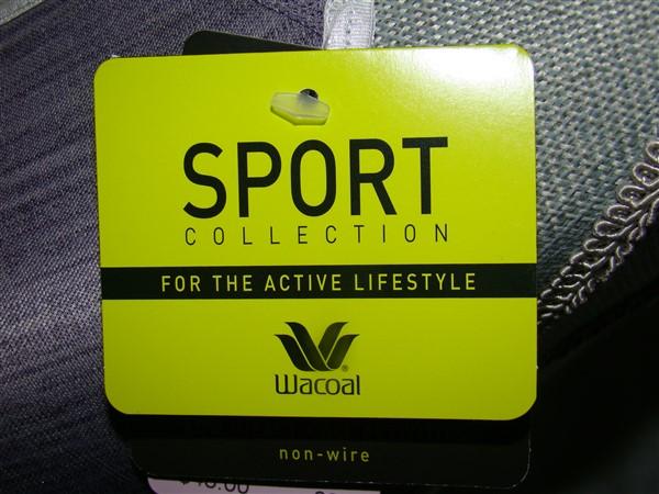 NWT Wacoal 32DD Soft Cup Racerback Wireless Sports Bra 856234 Gray #134639