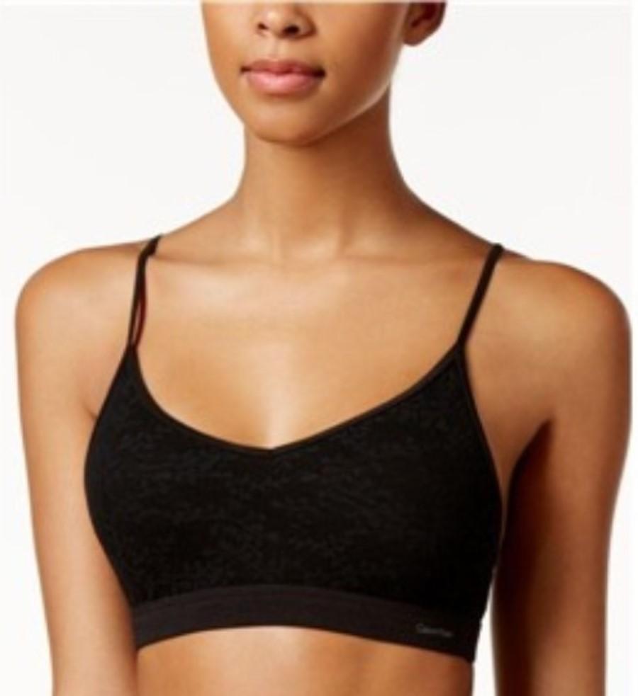 NWT Calvin Klein SM Bare Lace Wire Free Bralette QF4046 Black 134645