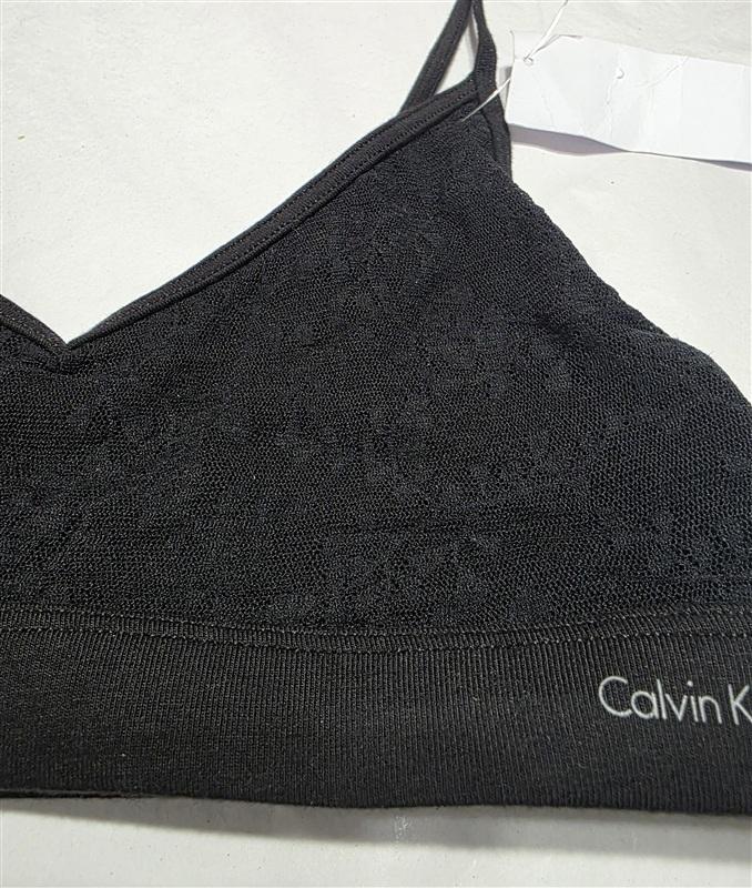 NWT Calvin Klein SM Bare Lace Wire Free Bralette QF4046 Black 134645