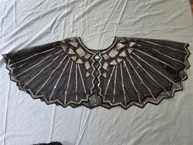 NWOT 1920s Flapper Gatsby Accessories Set Black Gold 134654