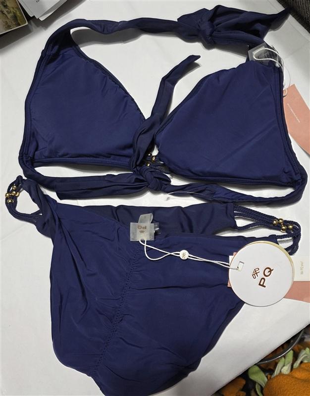 NWT Pilyq S Nat Strappy Braided Halter Top Bottoms Bikini Swim Set 134658