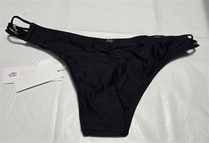 NWT Pilyq M Midnight Gold Strappy Braided teeny Bikini Swim Bottoms 134660