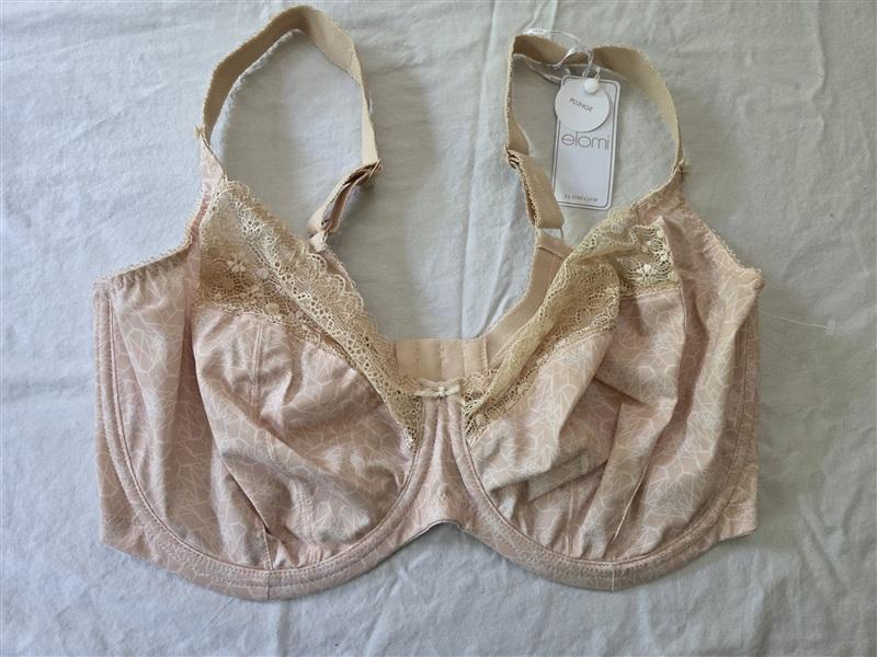 NWT Elomi 36K USA KIM SIDE SUPPORT PLUNGE BRA EL4340 Beige 134661
