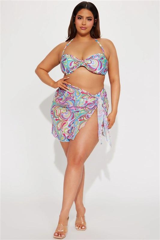 NWT Fashion Nova 1X Come On Barbie Cover Up Skirt Sarong Swim 134664