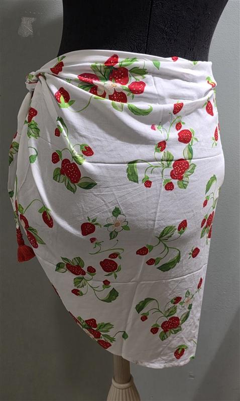 NWT PIlyq Strawberry Tassel Sarong Swim Cover up Skirt 134665