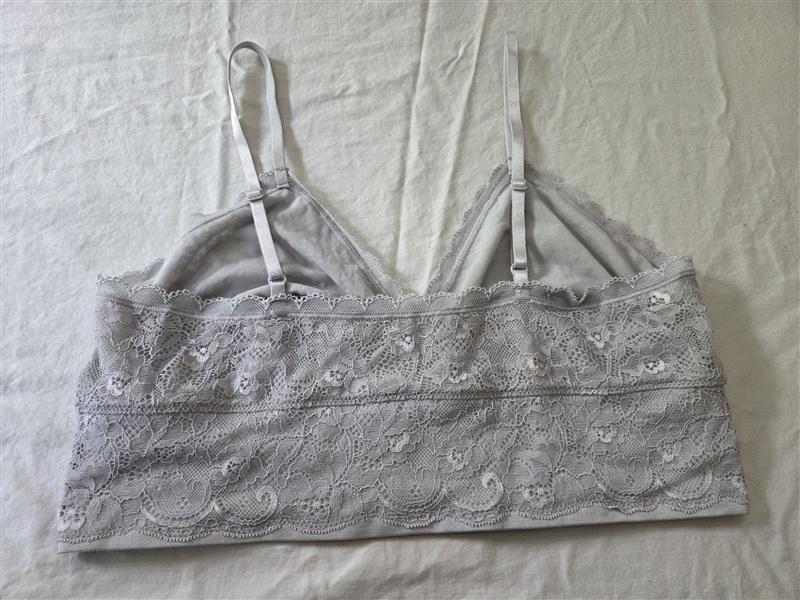 NWT Lily of France XL Sensational Lace Bralette 2179106 Silver Gray 134694