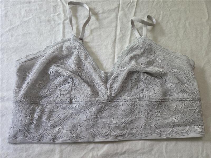 NWT Lily of France XL Sensational Lace Bralette 2179106 Silver Gray 134694