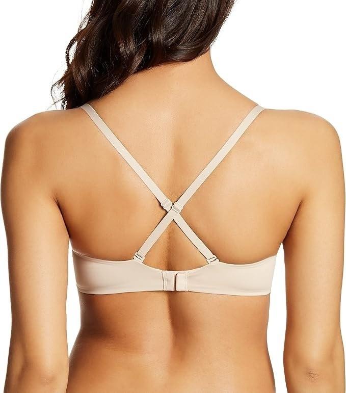 NWOT Maidenform XL Pure Comfort Modern Scoopneck 7682 Wireless Bra Beige 134695
