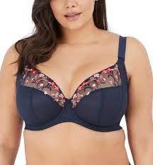 NWT Elomi 34I Charley Banded Plunge Underwire Bra (4380) Blue 134705