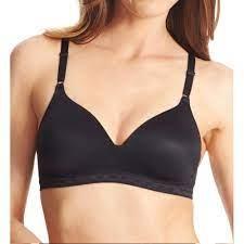 NWT Warners Bra 38C Cloud 9 Full-Cover Wire-Free Contour Bra 1269 Black 134721