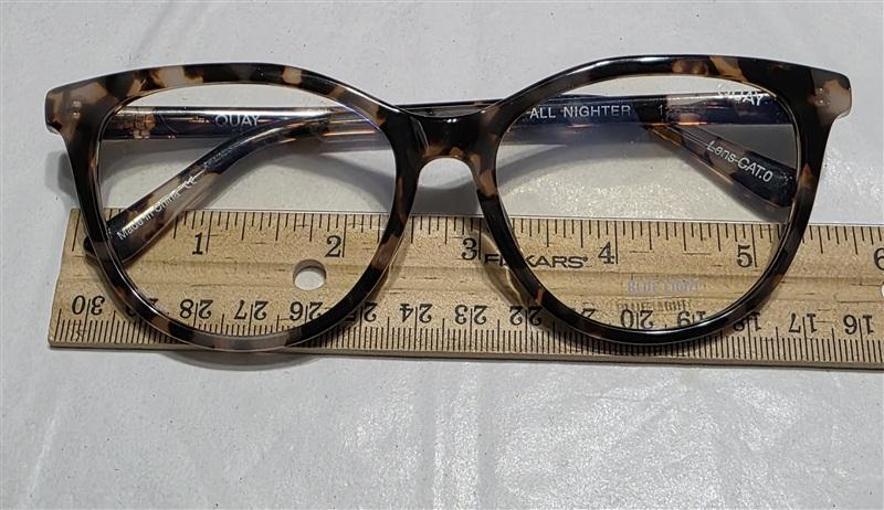NWT Quay All Nighter Cat Eye Tortoise Blue Light Glasses 0.0 Case 134731