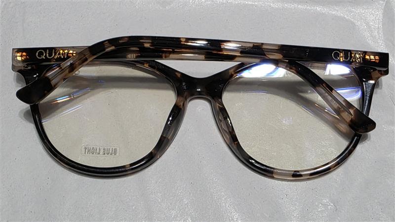 NWT Quay All Nighter Cat Eye Tortoise Blue Light Glasses 0.0 Case 134731