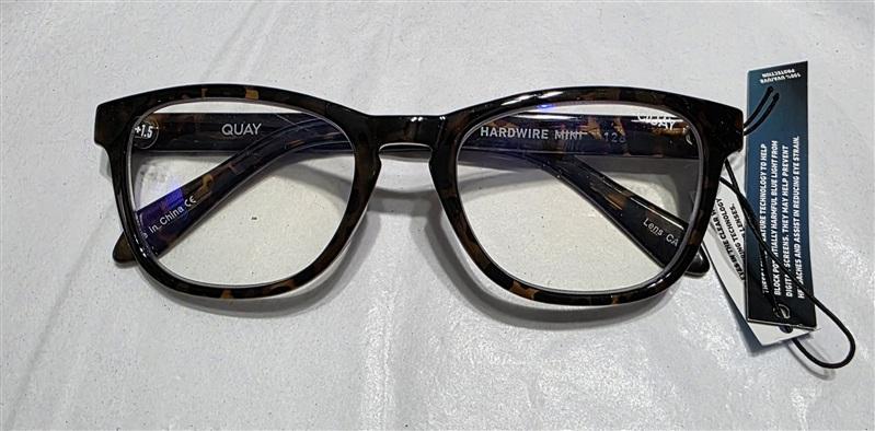 NWT Quay Hardwire 1.5 Full Rimmed Square Frame Reading Glasses 134733
