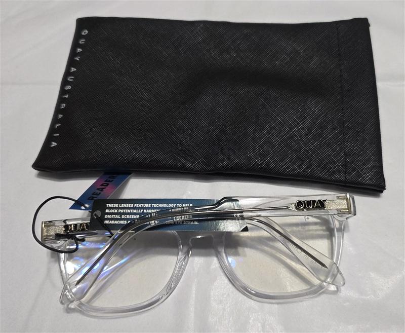 NWT Quay Hardwire Mini 1.5 Clear Full Rim Square Frame Reading Glasses 134742