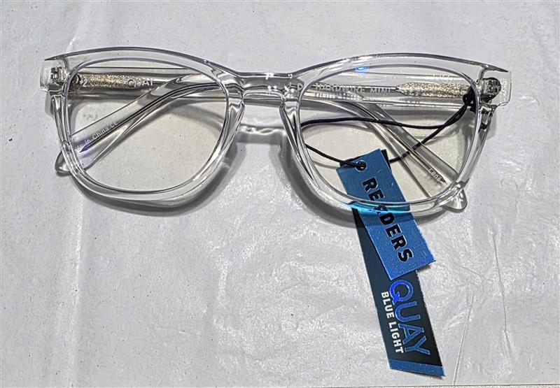 NWT Quay Hardwire Mini 2.0 Clear Full Rim Square Frame Reading Glasses 134743