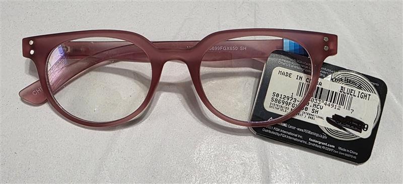 NWT Foster Grant 0.0 Pink Blue Light Computer Glasses 134746