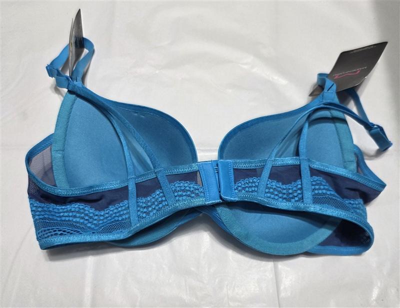 NWT Maidenform 36B Love the Lift Satin Push-Up Bra DM9900 Blue 134747