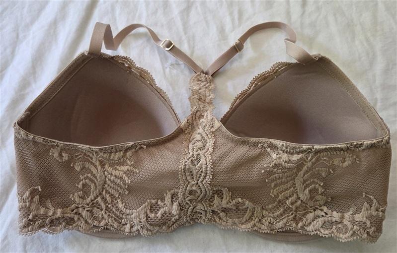NWOT Natori 34D Feathers Racerback Underwire T Shirt Bra 735023 Beige 134751