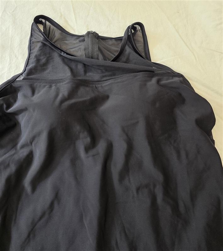 NWOT Swim Solutions 10 Mesh Illusion 1PC Swim Dress Tummy Control 134765