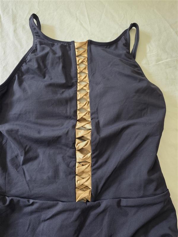 NWTD Bleu by Rod Beattie SZ 8 Twisted Lace Up 1PC Black Swimsuit 134770