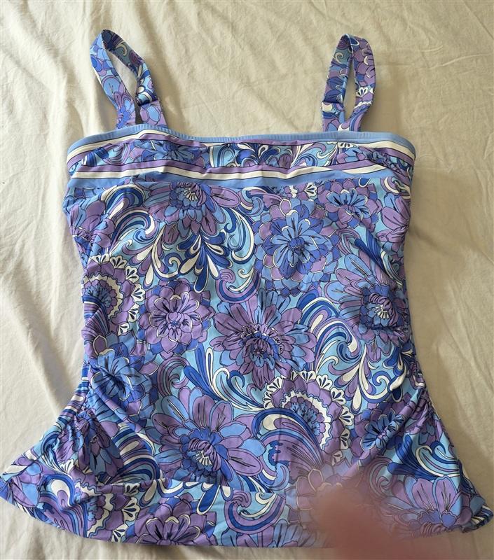 NWOT Carmen Marc Valvo M Boston Proper Square Neck Tankini Top Mod 134777