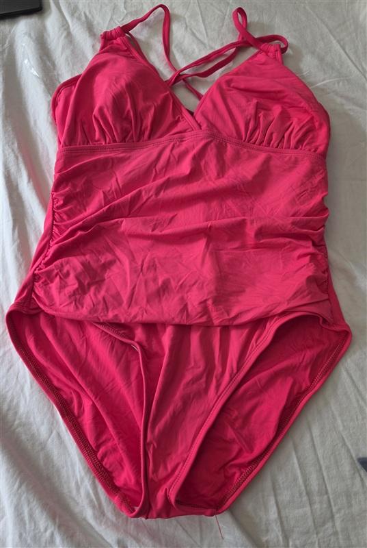 NWT La Blanca 16W Plus Island Goddess Underwire 1PC Swimsuit Pink WAT 134781