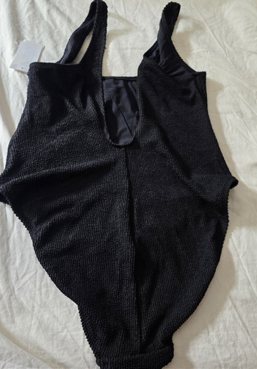 NWT Good American Lay Out 2x 3x Black 1PC Swimsuit 134782