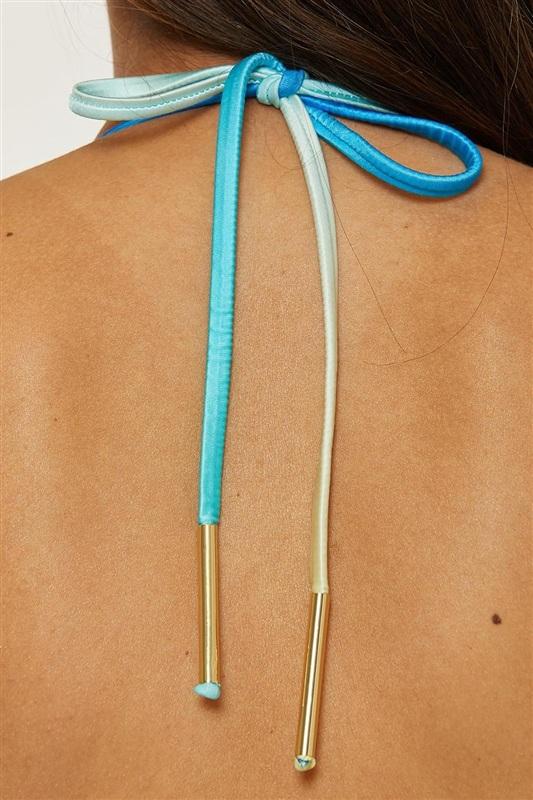 NWT Trina Turk 10 West Palm Ombre Blue Green Yellow Tankini Top & Bottom 134783