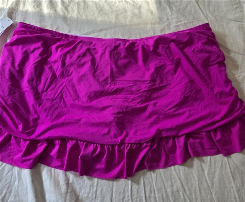 NWT La Blanca 22W Orchid Pink Sun Ruffle Skirted Bottom 134784