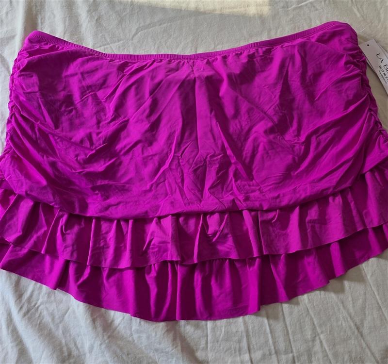 NWT La Blanca 22W Orchid Pink Sun Ruffle Skirted Bottom 134784