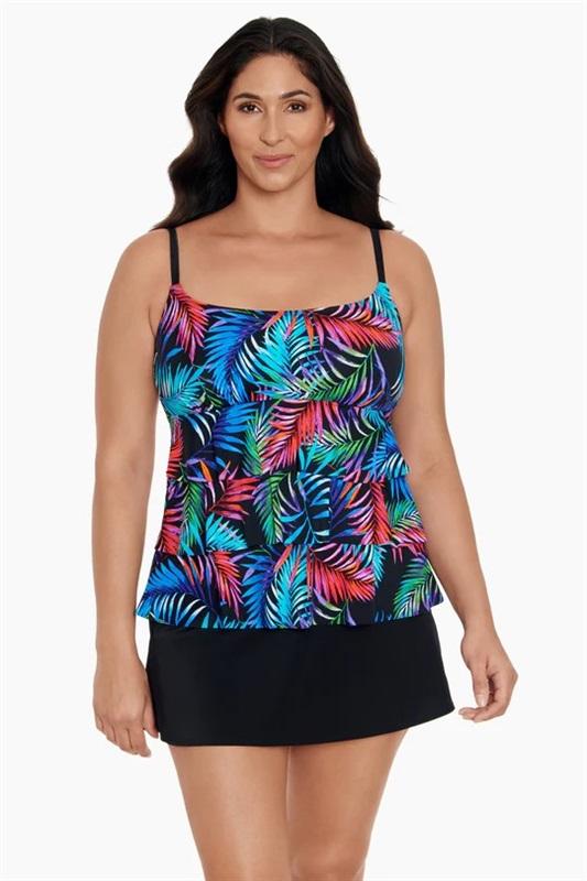 NWT Great Lengths 12 Longitude Rainbow Zebra Tank Swimsuit Skirtini 134786