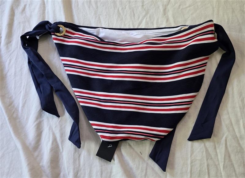 NWT La Blanca 14 Sailor Stripe Side-Tie Bikini Swim Bottoms 134800