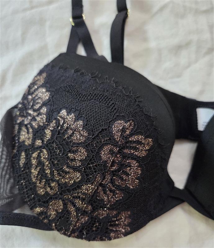 NWT Maidenform 36A Love Lift Satin Push-Up Bra DM9900 Black 134818